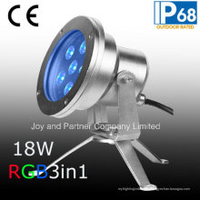 24V 18W luz LED subaquática Tricolor LED IP68 (JP95566)